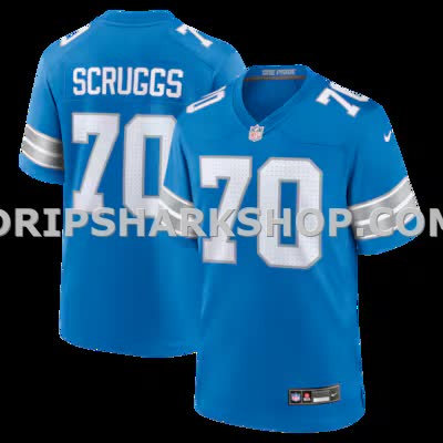 Mens Nike Juice Scruggs Blue Detroit Lions Team Game Jersey
