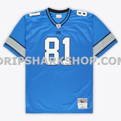 Mens Mitchell And Ness Calvin Johnson Blue Detroit Lions Big And Tall 2007 Legacy Retired Player Jersey