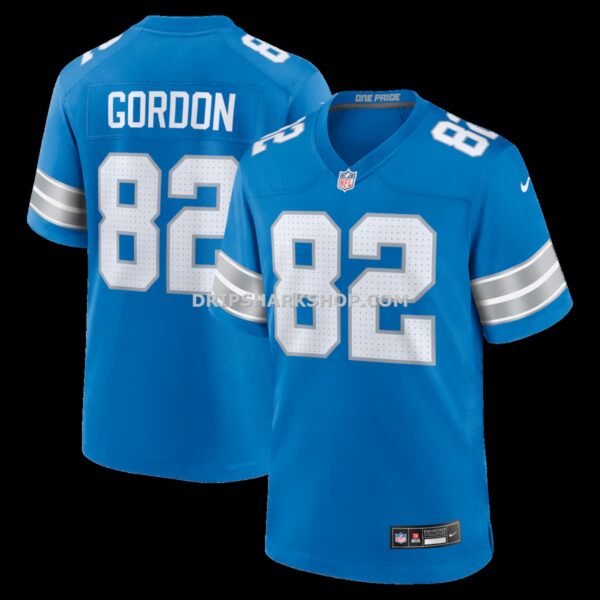 Mens Nike Thomas Gordon Blue Detroit Lions Team Game Jersey