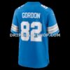 Mens Nike Thomas Gordon Blue Detroit Lions Team Game Jersey