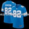 Mens Nike Thomas Gordon Blue Detroit Lions Team Game Jersey