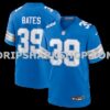 Mens Nike Jake Bates Blue Detroit Lions Team Game Jersey