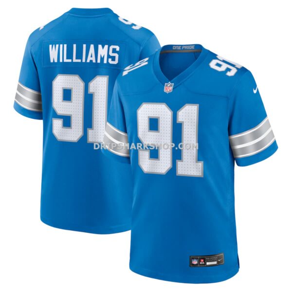 Mens Nike Tyleik Williams Blue Detroit Lions Team Game Jersey