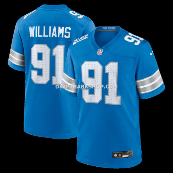Mens Nike Tyleik Williams Blue Detroit Lions Team Game Jersey