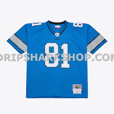 Mens Mitchell And Ness Calvin Johnson Blue Detroit Lions 2007 Legacy Replica Jersey