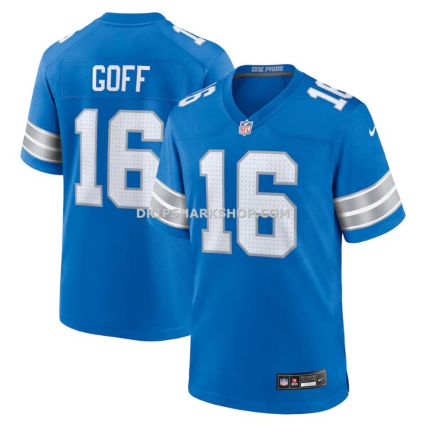 Mens Nike Jared Goff Blue Detroit Lions Game Jersey