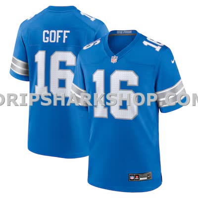 Mens Nike Jared Goff Blue Detroit Lions Game Jersey