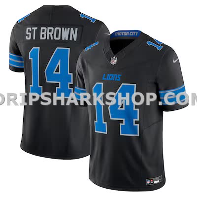 Mens Nike Amon Ra St Brown Black Detroit Lions 2nd Alternate Vapor Fuse Limited Jersey