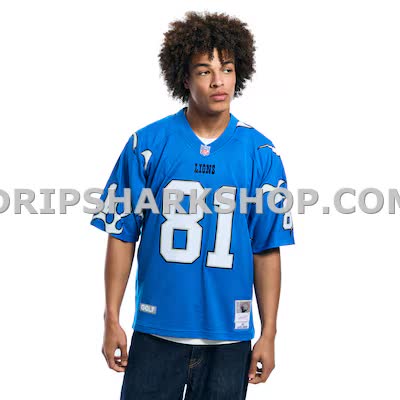 Unisex Mitchell And Ness X Golf Wang Calvin Johnson Blue Detroit Lions 2007 Legacy Fashion Jersey