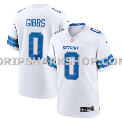 Mens Nike Jahmyr Gibbs White Detroit Lions Game Player Jersey