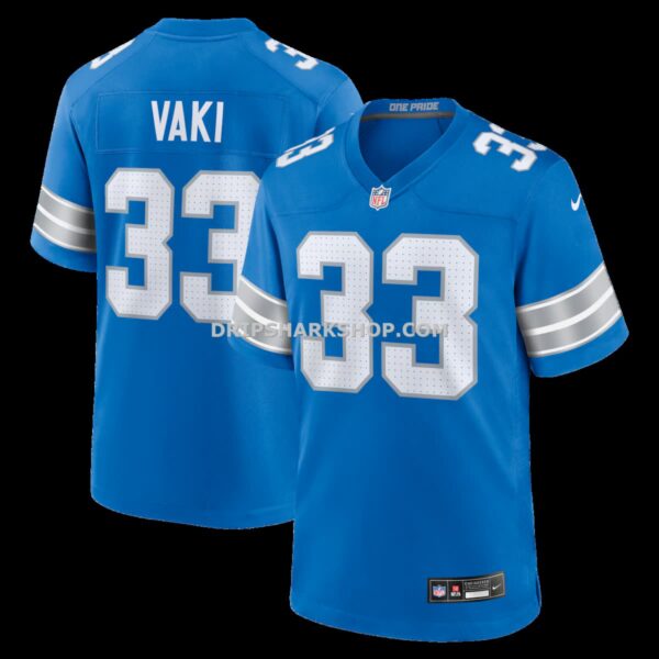 Mens Nike Sione Vaki Blue Detroit Lions Team Game Jersey