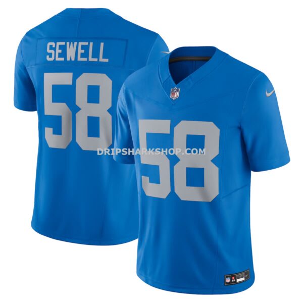 Mens Nike Penei Sewell Blue Detroit Lions Vapor Fuse Alternate Limited Jersey