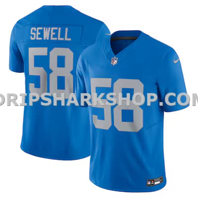 Mens Nike Penei Sewell Blue Detroit Lions Vapor Fuse Alternate Limited Jersey