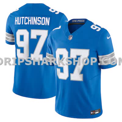 Mens Nike Aidan Hutchinson Blue Detroit Lions Team Vapor Fuse Limited Jersey