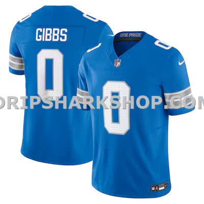 Mens Nike Jahmyr Gibbs Blue Detroit Lions Vapor Fuse Limited Jersey