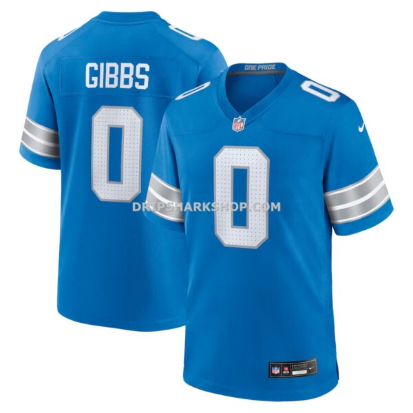 NFL11712dG04-424bb4 Mens Nike Jahmyr Gibbs Blue Detroit Lions Game Player Jersey