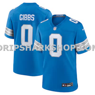 Mens Nike Jahmyr Gibbs Blue Detroit Lions Game Player Jersey
