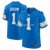 Mens Nike Number 1 Groom Blue Detroit Lions Game Jersey