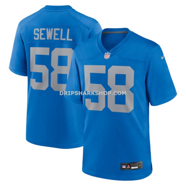 NFL117593G04-42c345 Mens Nike Penei Sewell Blue Detroit Lions Alternate Game Jersey