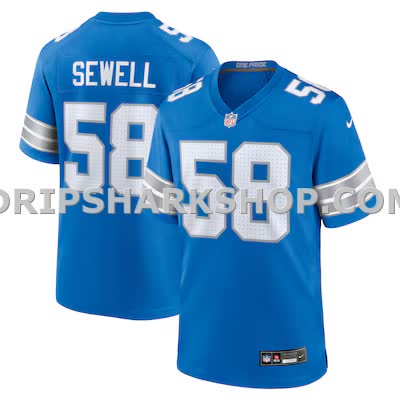 Mens Nike Penei Sewell Blue Detroit Lions Game Jersey