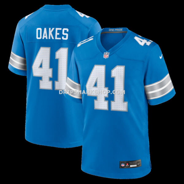 NFL117a36G04-c5a54f Mens Nike Gunnar Oakes Blue Detroit Lions Team Game Jersey