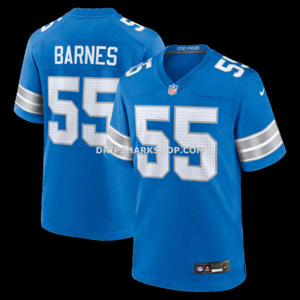 Mens Nike Derrick Barnes Blue Detroit Lions Team Game Jersey