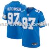 Mens Nike Aidan Hutchinson Blue Detroit Lions Game Jersey