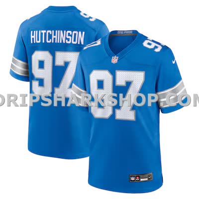 Mens Nike Aidan Hutchinson Blue Detroit Lions Game Jersey