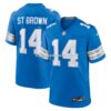 Mens Nike Amon Ra St Brown Blue Detroit Lions Game Jersey