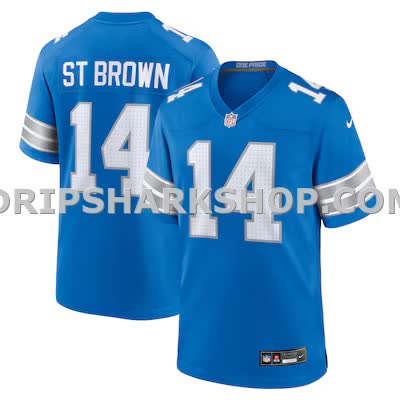 Mens Nike Amon Ra St Brown Blue Detroit Lions Game Jersey