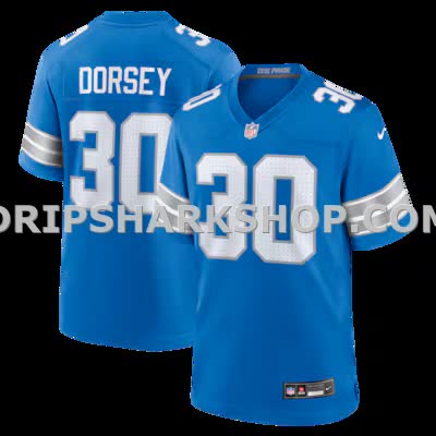 Mens Nike Khalil Dorsey Blue Detroit Lions Team Game Jersey