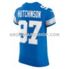 Mens Nike Aidan Hutchinson Blue Detroit Lions Vapor Fuse Elite Jersey