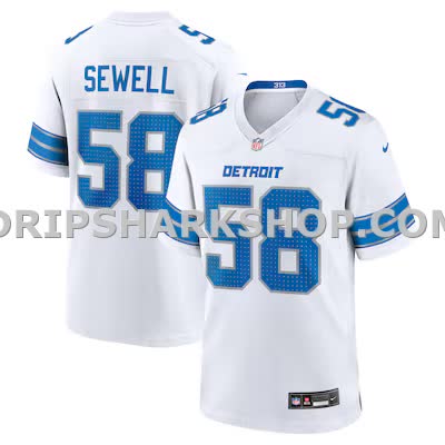 Mens Nike Penei Sewell White Detroit Lions Game Jersey