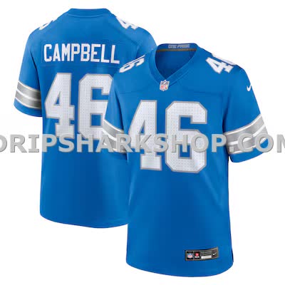 Mens Nike Jack Campbell Blue Detroit Lions Game Jersey