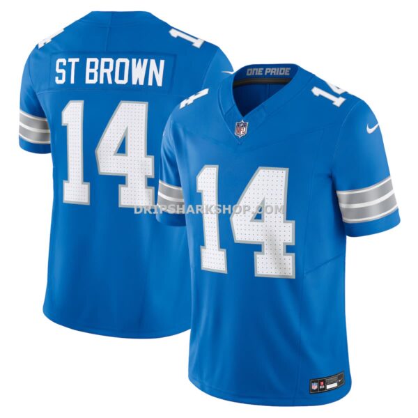 Mens Nike Amon Ra St Brown Blue Detroit Lions Vapor Fuse Limited Jersey