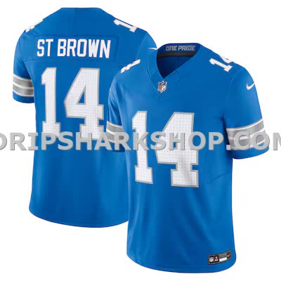 Mens Nike Amon Ra St Brown Blue Detroit Lions Vapor Fuse Limited Jersey