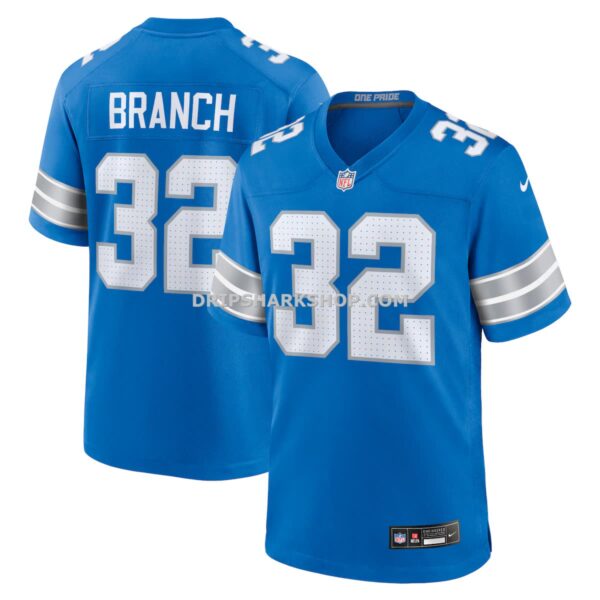 NFL11a6c1G04-4338d1 Mens Nike Brian Branch Blue Detroit Lions Game Jersey