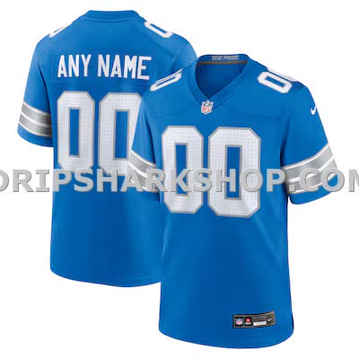 Mens Nike Blue Detroit Lions Custom Game Jersey