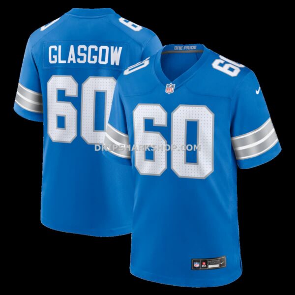 Mens Nike Graham Glasgow Blue Detroit Lions Team Game Jersey