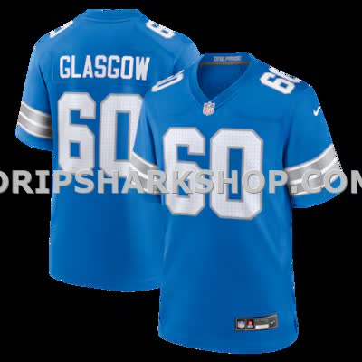 Mens Nike Graham Glasgow Blue Detroit Lions Team Game Jersey
