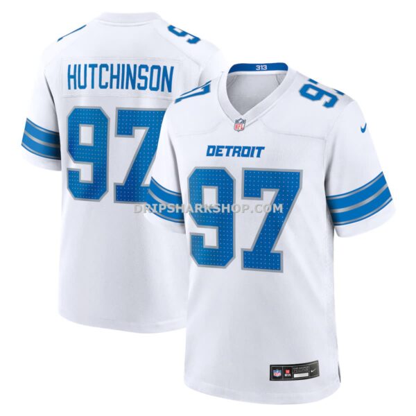 Mens Nike Aidan Hutchinson White Detroit Lions Game Jersey