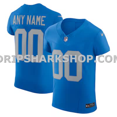 Mens Nike Blue Detroit Lions Alternate Vapor Fuse Elite Custom Jersey