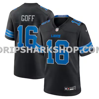 Mens Nike Jared Goff Black Detroit Lions 2nd Alternate Game Jersey