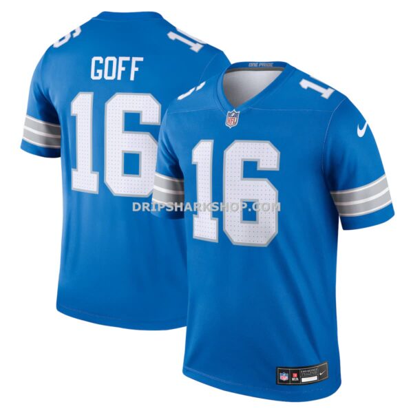 Mens Nike Jared Goff Blue Detroit Lions Legend Player Performance Top