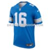 Mens Nike Jared Goff Blue Detroit Lions Legend Player Performance Top