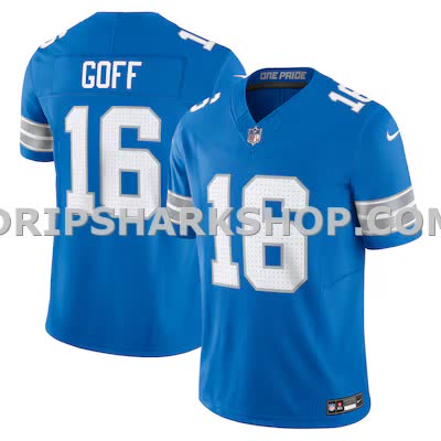 Mens Nike Jared Goff Blue Detroit Lions Vapor Fuse Limited Jersey