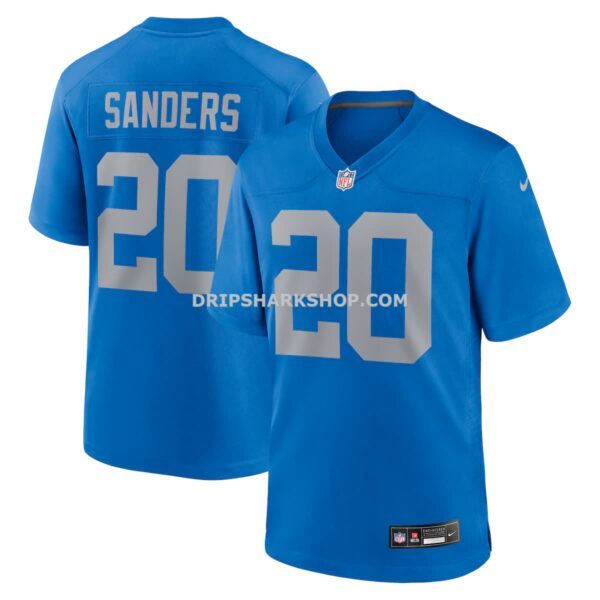 Mens Nike Barry Sanders Blue Detroit Lions Alternate Game Jersey