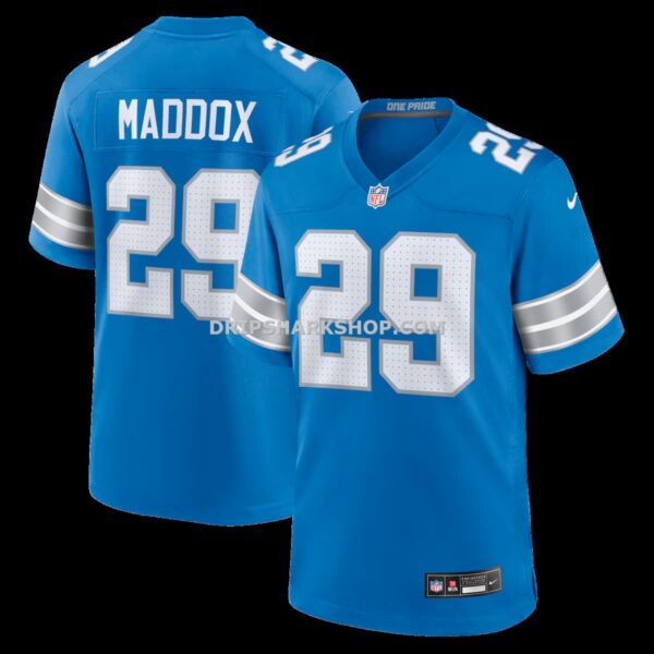 Mens Nike Avonte Maddox Blue Detroit Lions Team Game Jersey