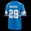 Mens Nike Avonte Maddox Blue Detroit Lions Team Game Jersey