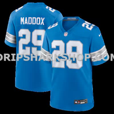 Mens Nike Avonte Maddox Blue Detroit Lions Team Game Jersey